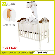 Factroy NUEVOS productos para niños Cuna plegable para bebés Una sola mosquitera de alto poste y colchón grueso Baby Crib